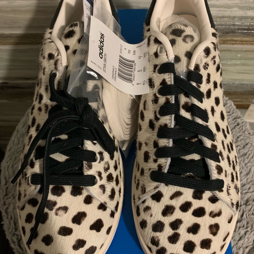 Adidas X Stan Smith White Snow Leopard Pony hair